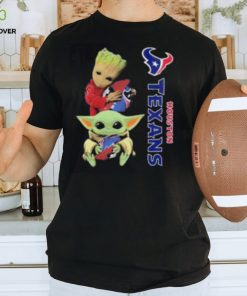 Baby Yoda And Groot Hug Houston Texans Shirt