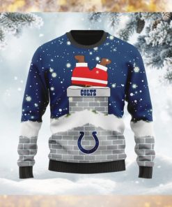 Indianapolis Colts NFL Football Team Logo Symbol Santa Claus Custom Name Personalized 3D Ugly Christmas Sweater Shirt For Men And Women On Xmas Days