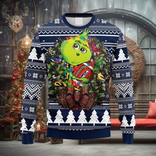 NFL Fans Seattle Seahawks Grinch Hug Christmas Ugly Sweater For Men Women