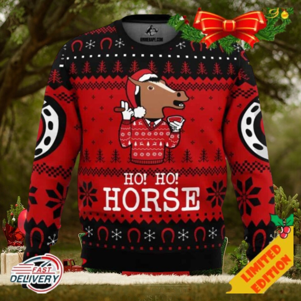 Ho Ho Horse Bojack Horseman Ugly Christmas Sweater Ho Ho Horse Bojack Horseman Ugly Christmas Sweater