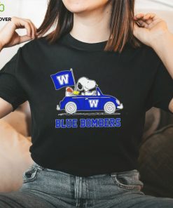 Snoopy drive a car Blue Bombers football flag logo gift hoodie, sweater, longsleeve, shirt v-neck, t-shirt