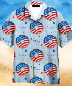 4th Of July Blue And Red Donuts Bun Hawaiian Shirt