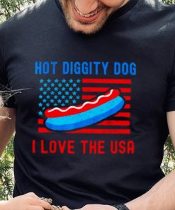 4th of july hot diggity dog I love the usa hot dog shirt