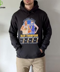 4x NBA Champions Klay Thompson 2011 2024 Golden State Warriors Thank You for the memories signature hoodie, sweater, longsleeve, shirt v-neck, t-shirt