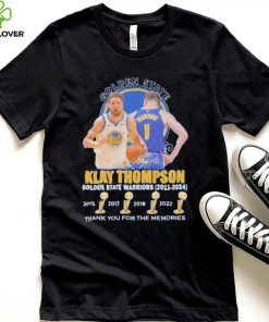 4x NBA Champions Klay Thompson 2011 2024 Golden State Warriors Thank You for the memories signature hoodie, sweater, longsleeve, shirt v-neck, t-shirt