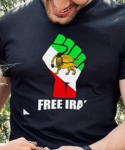 Free Iran unity fist with lion logo shirt