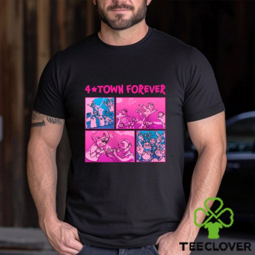 ”4★Town Forever”  for Girls – Turning Red T Shirt