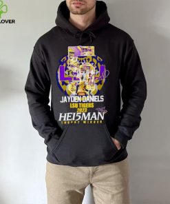 5 Jayden Daniels LSU Tigers 2023 Hei5man trophy winner signature hoodie, sweater, longsleeve, shirt v-neck, t-shirt