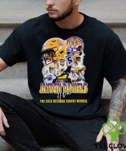 5 Jayden Daniels LSU Tigers The 2023 Heisman Trophy Winner Signature Shirt