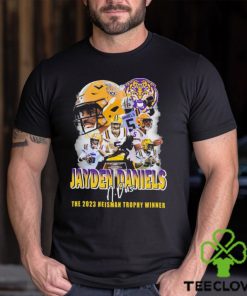 5 Jayden Daniels LSU Tigers The 2023 Heisman Trophy Winner Signature Shirt