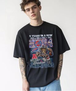 5 Years In A Row 2024 AFC East Division Champions For Buffalo Bills T Shirt