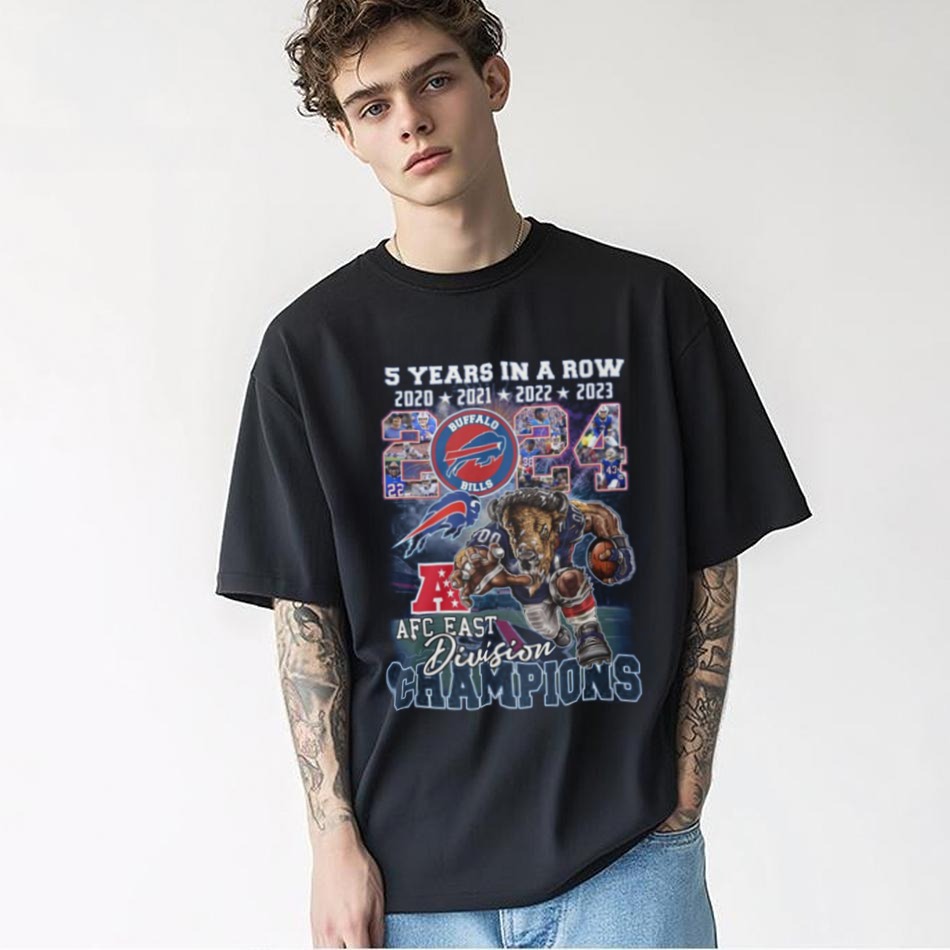 5 Years In A Row 2024 AFC East Division Champions For Buffalo Bills T Shirt 5 Years In A Row 2024 AFC East Division Champions For Buffalo Bills T Shirt