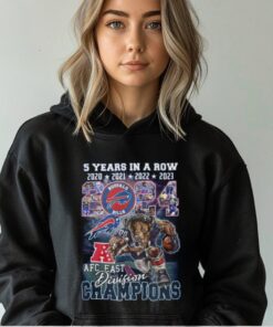5 Years In A Row 2024 AFC East Division Champions For Buffalo Bills T Shirt