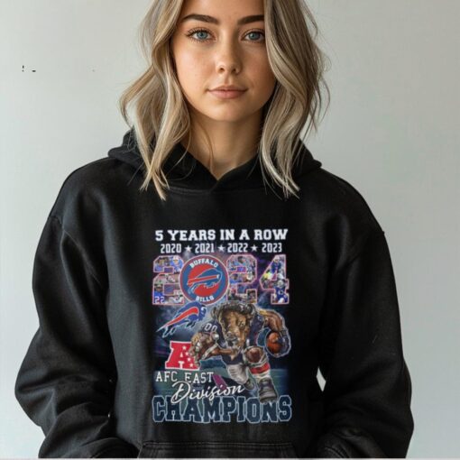 5 Years In A Row 2024 AFC East Division Champions For Buffalo Bills T Shirt