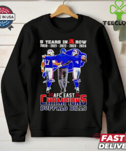 5 years in a row 2024 AFC Eastern Division Champions Buffalo Bills signatures shirt