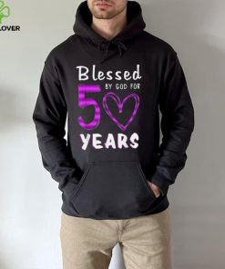 50th Birthday Gifts Blessed by God for 50 Years Old Heart T Shirt