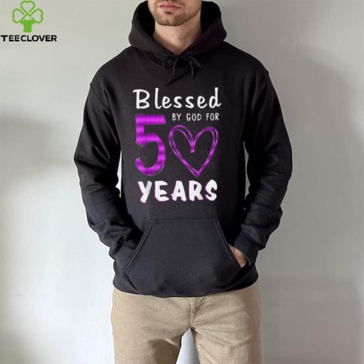 50th Birthday Gifts Blessed by God for 50 Years Old Heart T Shirt