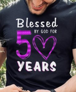 50th Birthday Gifts Blessed by God for 50 Years Old Heart T Shirt