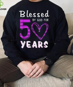 50th Birthday Gifts Blessed by God for 50 Years Old Heart T Shirt