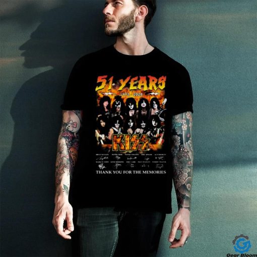 51 Years 1973 – 2024 Kiss Band Thank You For The Memories T Shirt