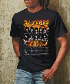 51 Years 1973 – 2024 Kiss Band Thank You For The Memories T Shirt