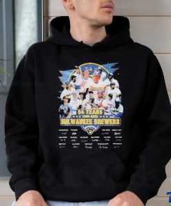 54 years 1989 2023 Milwaukee Brewers all team signatures sport shirt