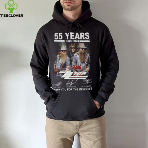 55 Years 1969 2024 Zz Top Thank You For The Memories T Shirt