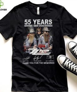 55 Years 1969 2024 Zz Top Thank You For The Memories T Shirt