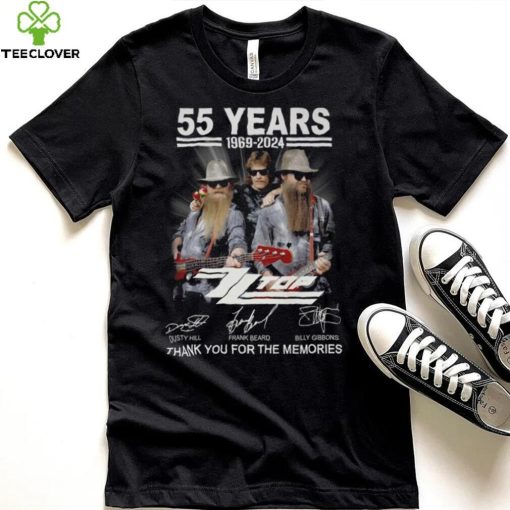 55 Years 1969 2024 Zz Top Thank You For The Memories T Shirt