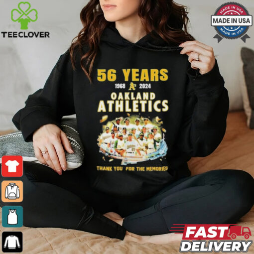 56 Years 1968 2024 Oakland Athletics Thank You For The Memories Shirt