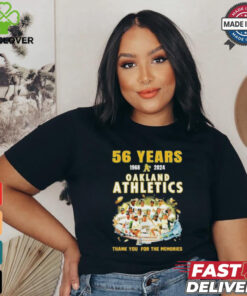 56 Years 1968 2024 Oakland Athletics Thank You For The Memories Shirt