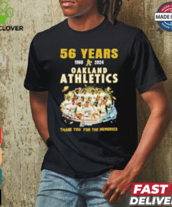 56 Years 1968 2024 Oakland Athletics Thank You For The Memories Shirt