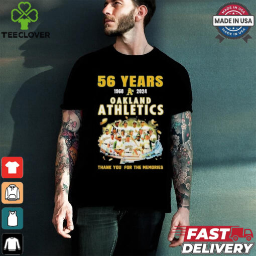 56 Years 1968 2024 Oakland Athletics Thank You For The Memories Shirt