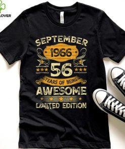 56 Years Old Gifts 56th Birthday Vintage September 1966 T Shirt