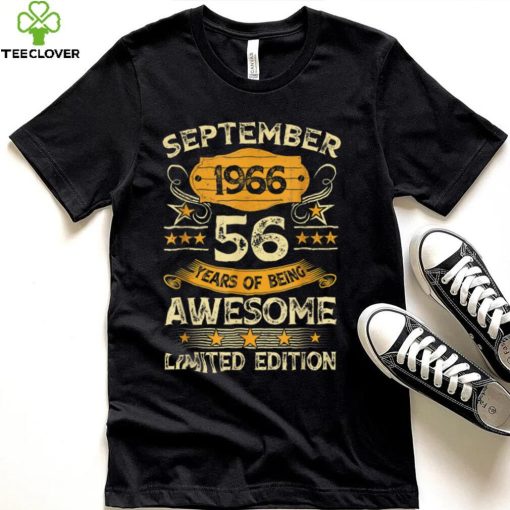 56 Years Old Gifts 56th Birthday Vintage September 1966 T Shirt