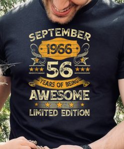 56 Years Old Gifts 56th Birthday Vintage September 1966 T Shirt