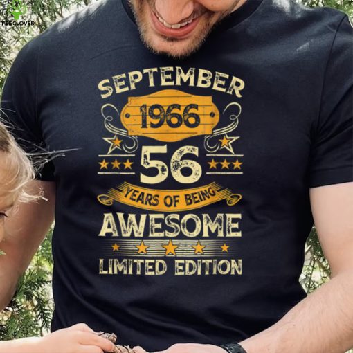 56 Years Old Gifts 56th Birthday Vintage September 1966 T Shirt