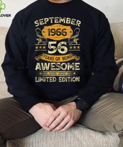 56 Years Old Gifts 56th Birthday Vintage September 1966 T Shirt