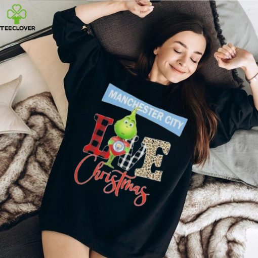Grinch Hug Heart Manchester City Love Christmas Shirt