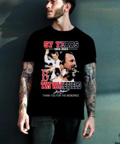 57 Years 1966 2023 Tim Wakefield Boston Red Sox Thank You For The Memories Signature Shirt