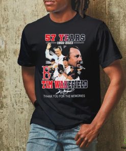 57 Years 1966 2023 Tim Wakefield Boston Red Sox Thank You For The Memories Signature Shirt