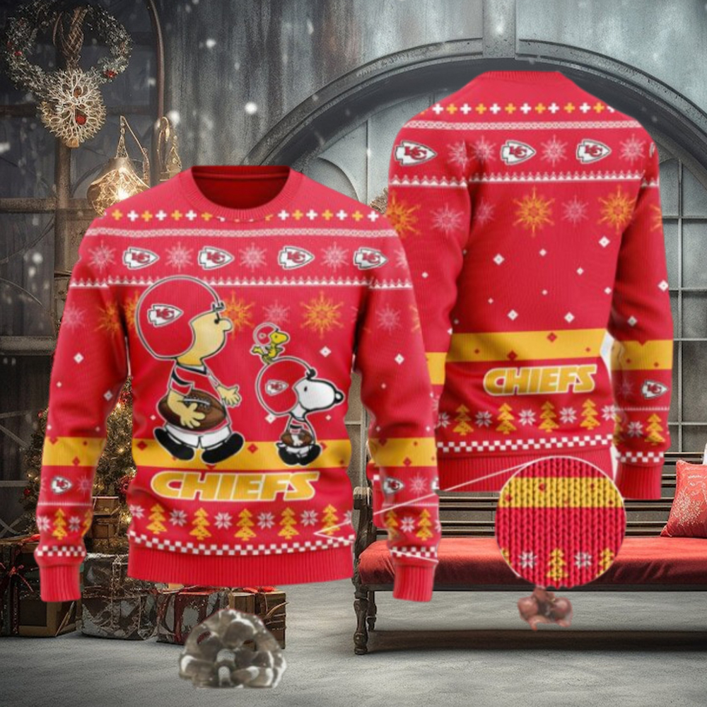 Kansas City Chiefs Funny Charlie Brown Peanuts Snoopy Ugly Christmas Sweater Kansas City Chiefs Funny Charlie Brown Peanuts Snoopy Ugly Christmas Sweater