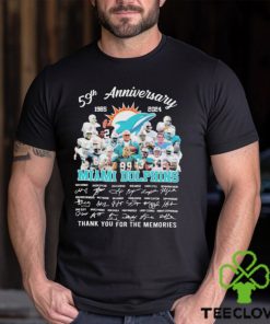 59th Anniversary 1965 2024 Miami Dolphins Thank You For The Memories Signatures shirt