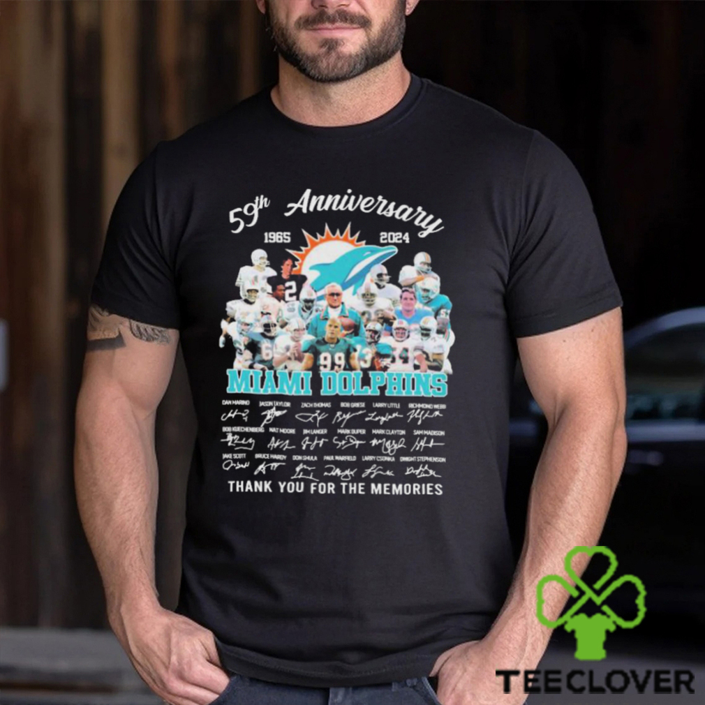59th Anniversary 1965 2024 Miami Dolphins Thank You For The Memories Signatures shirt 59th Anniversary 1965 2024 Miami Dolphins Thank You For The Memories Signatures shirt