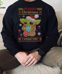 Baby Yoda Starry Christmas I wish you ugly Xmas 2022 shirt
