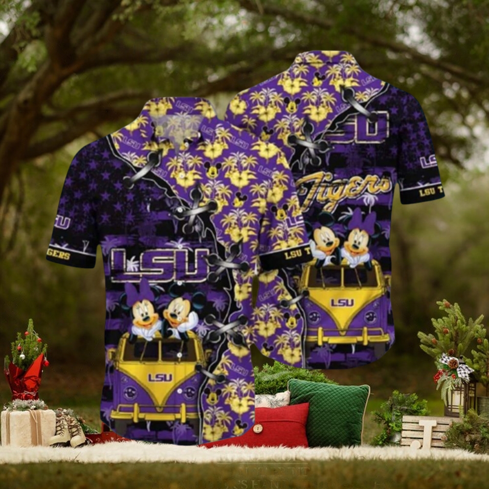 NCAA LSU Tigers Mickey Mouse Hawaiian Shirt Gift For Summer Holiday