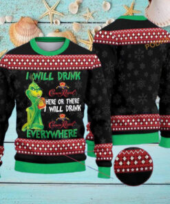 I Will Drink Here Or There I Will Drink Everywhere Grinch Ugly Christmas Sweater