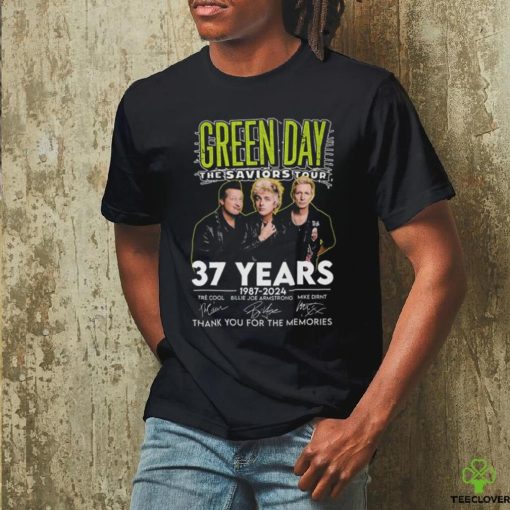 Official official Green Day The Saviors Tour 37 Years 1987 2024 Thank You For The Memories Signatures Shirt