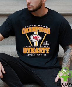 Official Branded Red Kansas City Chiefs Three Time Super Bowl Champions Dynasty T Shirt