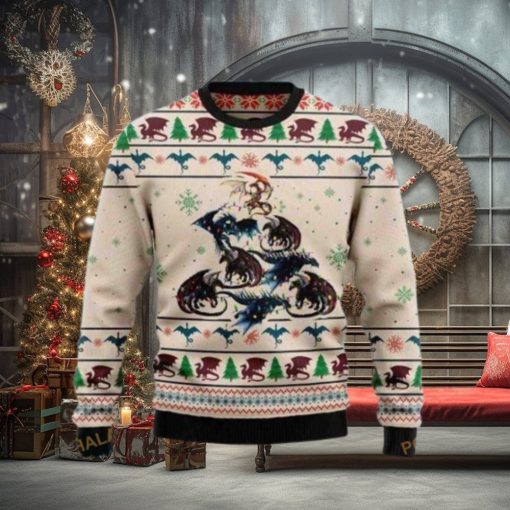 Colorful Dragon Make A Christmas Funny Ugly Sweater 3D, Funny Xmas Gifts